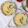 Selection of stoneware pottery Classic Soup Bowls in multiple glazes and hand-painted designs.