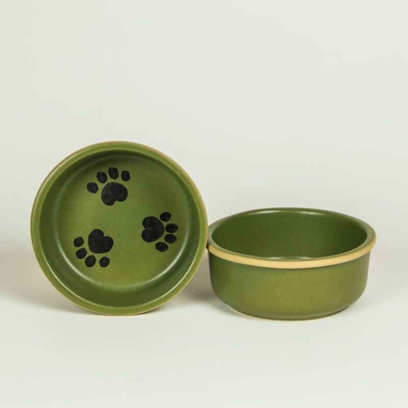 Small Brookline Pet Bowl Set Moss