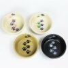 Selection of stoneware pottery Large Walking Paws Pet Bowls in multiple glazes and hand-painted designs.