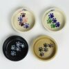 Selection of stoneware pottery Small Walking Paws Pet Bowls in multiple glazes and hand-painted designs.