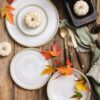 Ivory Brookline Dinnerware Fall with Pumpkins and Leaves