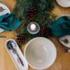 Pinecone Oval Tray Salt Pepper Shaker and Coupe Dinner Plates
