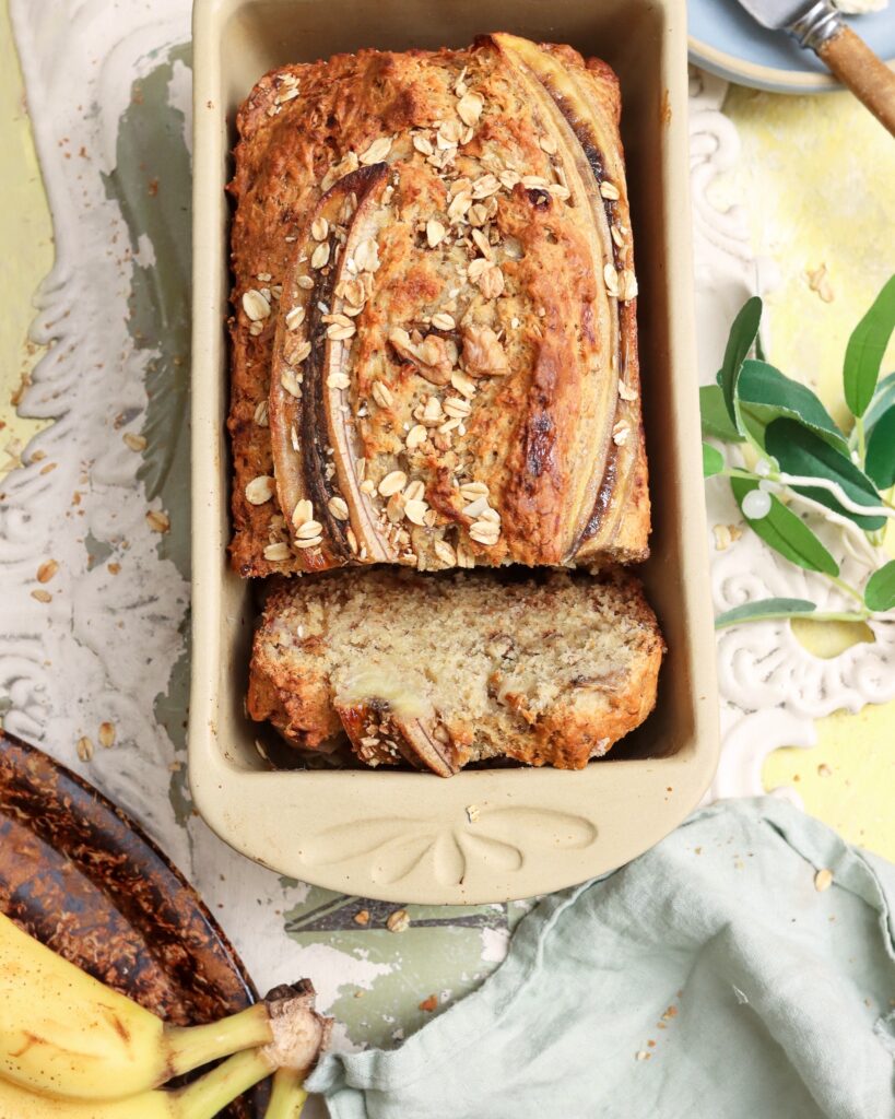 Banana Bread baked in Stoneware Bread Loaf Pan