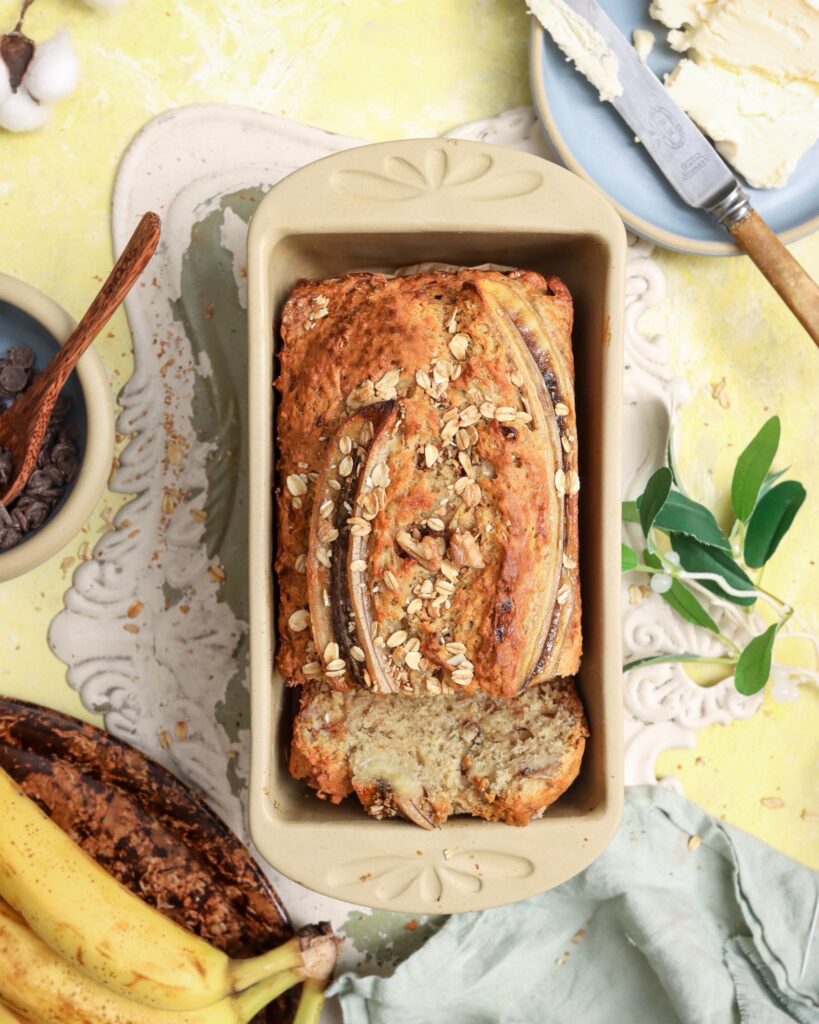 Banana Bread baked in Stoneware Bread Loaf Pan